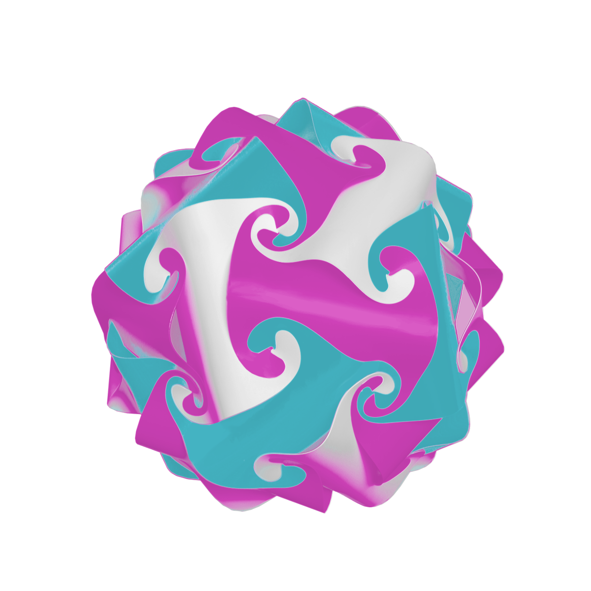 Sphère (Rose & Turquoise & Blanc)