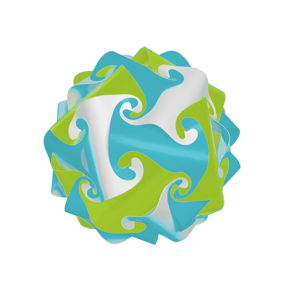 Sphère (Lime & Turquoise & Blanc)