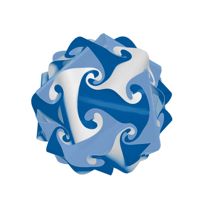Sphère (Bleu foncé & Lavande & Blanc)