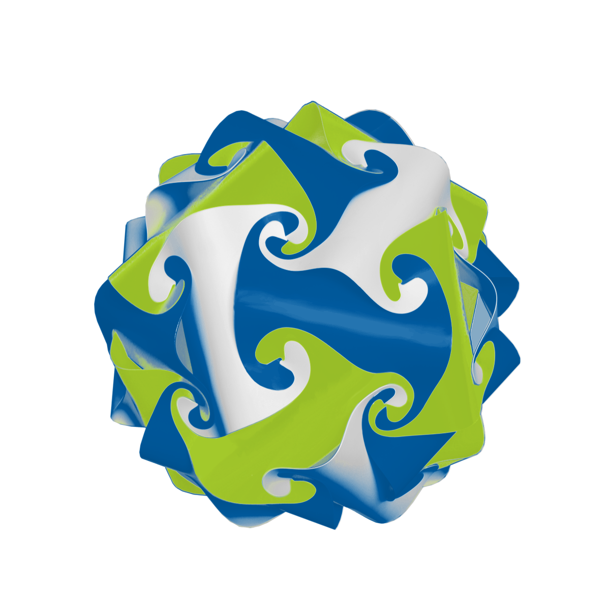 Sphère (Bleu foncé & Lime & Blanc)