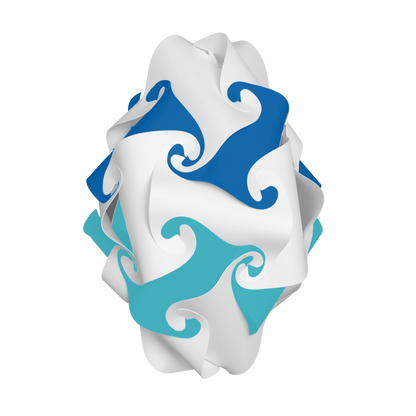 Flower (Dark Blue & Turquoise & White)