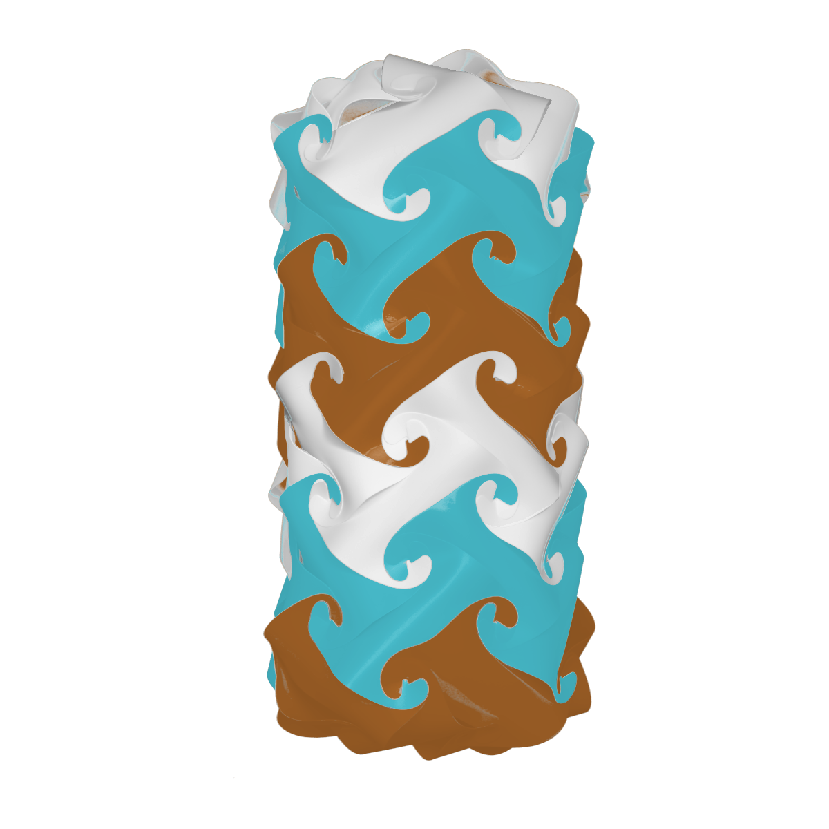Pillar (White & Turquoise & Brown)