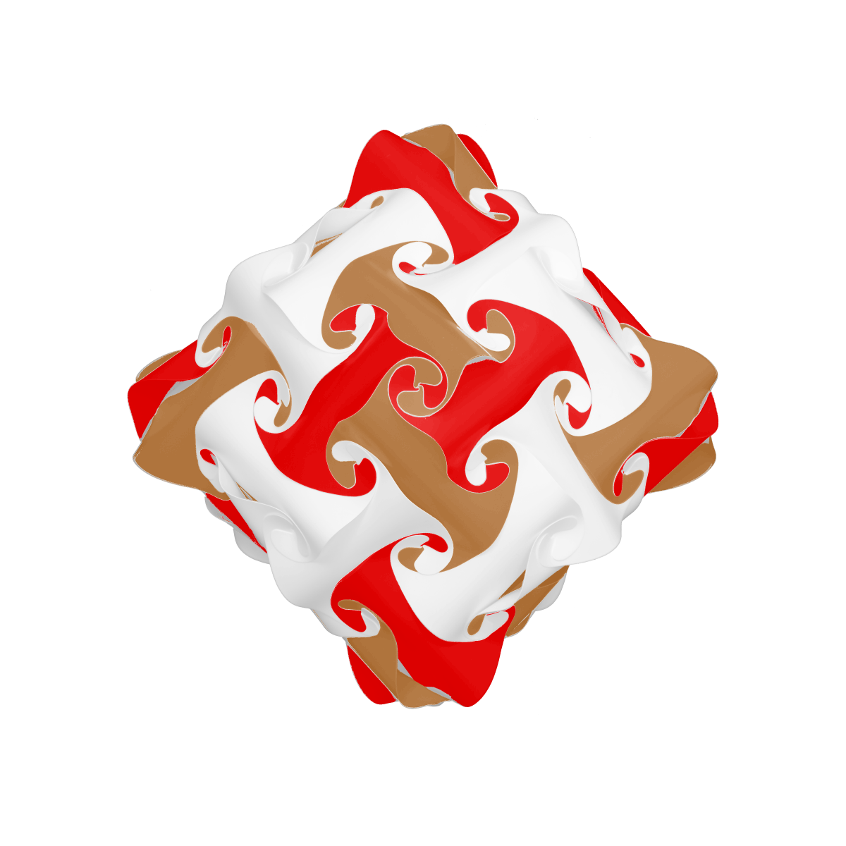 Diamond (Brown & Red & White)
